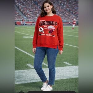 NWT NFL Red Graphic Team Apparel Arizona Cardinals Sweater size L & XL